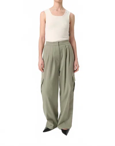 Soaked In Luxury Kellie High Waist Cargo Trousers In Shadow In Green