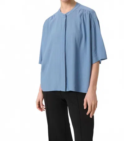Soaked In Luxury Layna Half Sleeve Loose Fit Shirt In Coronet Blue
