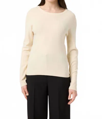 Soaked In Luxury Sina Round Neck Slim Fit Pullover In Whitecap Gray In Neutral