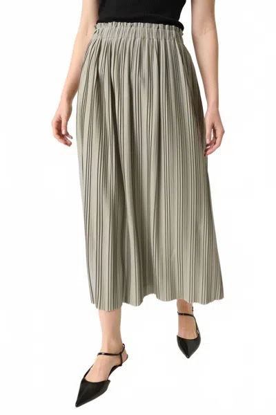 Soaked In Luxury Sivone Plisse Elastic Waist Maxi Skirt In Shadow In Multi