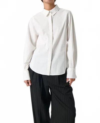 Soaked In Luxury Slalonna Loose Fit Long Sleeves Shirt In Whisper White