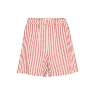 Soaked In Luxury Slbelira Shorts | Hot Coral Stripes In Pink