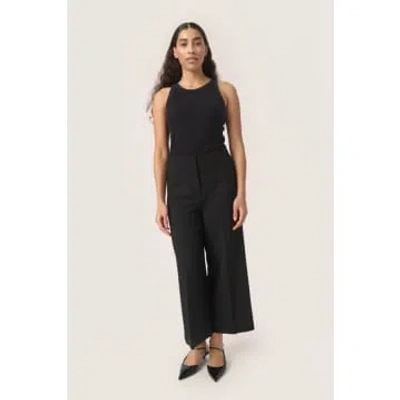 Soaked In Luxury Corinne Elastic-waist Flared Pant In Black