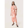 SOAKED IN LUXURY SLWYNTER MIDI DRESS IN HOT CORAL