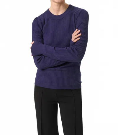 Soaked In Luxury Spina Slim Fit Crew Neck Pullover Sweater In Patriot Blue