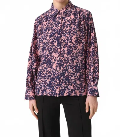 Soaked In Luxury Sylvia Printed Long Sleeve Shirt In Blush Drop Print In Multi