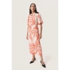 SOAKED IN LUXURY WYNTER MIDI DRESS IN HOT CORAL WAVE