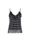 Soallure Top Woman  Polka Dots And Lace In Black