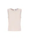 Soallure Top Woman  With Strass In Beige
