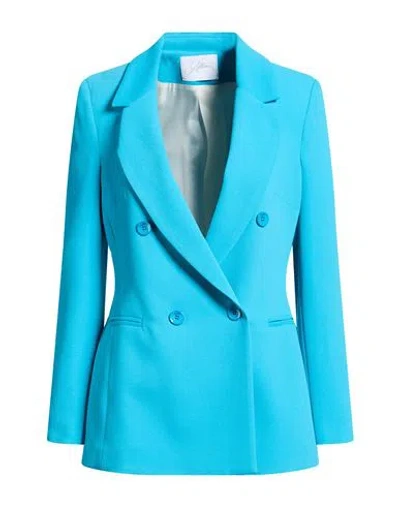 Soallure Woman Blazer Azure Size 4 Polyester In Blue