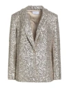 Soallure Woman Blazer Beige Size 4 Polyester, Elastane
