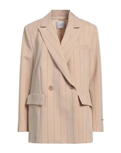 Soallure Woman Blazer Beige Size 6 Viscose, Polyester