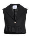 Soallure Woman Blazer Black Size 8 Linen, Viscose