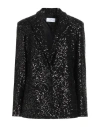 Soallure Woman Blazer Black Size 8 Polyester, Elastane