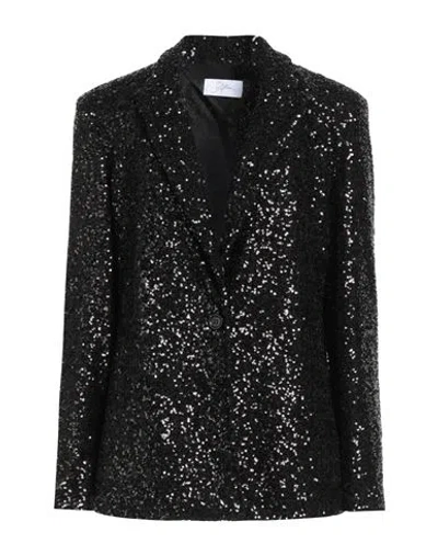 Soallure Woman Blazer Black Size 8 Polyester, Elastane