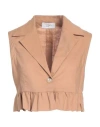 Soallure Woman Blazer Camel Size 6 Linen, Viscose In Neutral