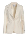 Soallure Woman Blazer Cream Size 6 Viscose, Polyester
