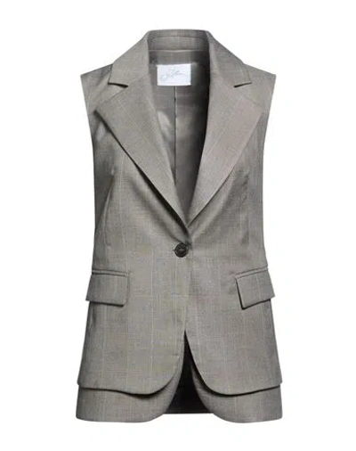 Soallure Woman Blazer Grey Size 2 Polyester, Viscose, Elastane In Gray