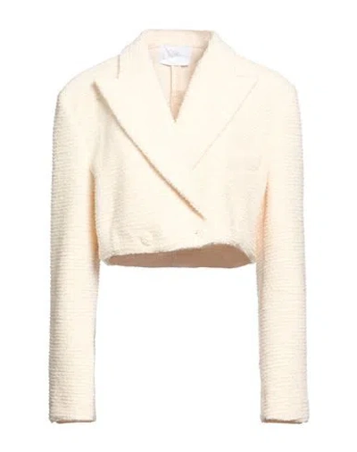 Soallure Woman Blazer Ivory Size 8 Polyester, Acetate, Pbt - Polybutylene Terephthalate In Pink