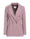 Soallure Woman Blazer Mauve Size 10 Polyester, Viscose, Elastane In Purple