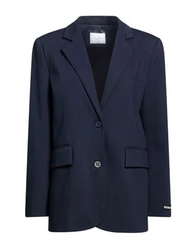 Soallure Woman Blazer Navy Size 6 Viscose, Nylon, Elastane In Blue