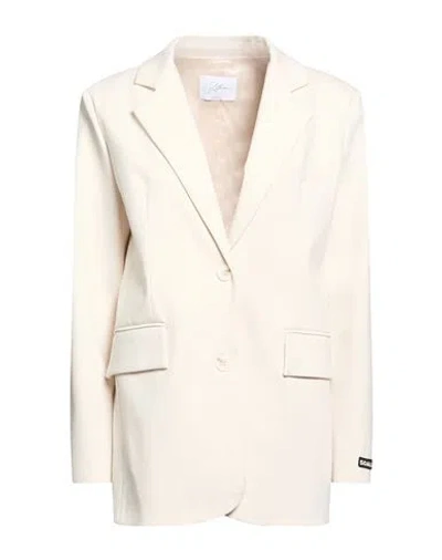 Soallure Woman Blazer Off White Size 2 Viscose, Nylon, Elastane In Neutral