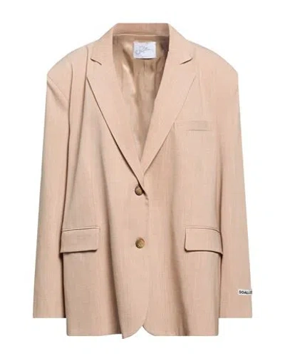 Soallure Woman Blazer Sand Size 8 Polyester, Viscose, Elastane In Neutral