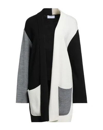 Soallure Woman Cardigan Black Size M Acrylic, Wool, Viscose
