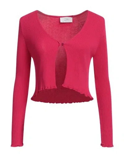 Soallure Woman Cardigan Fuchsia Size M Viscose, Pbt - Polybutylene Terephthalate In Pink