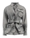 Soallure Woman Denim Outerwear Charcoal Size 8 Cotton, Elastane In Grey