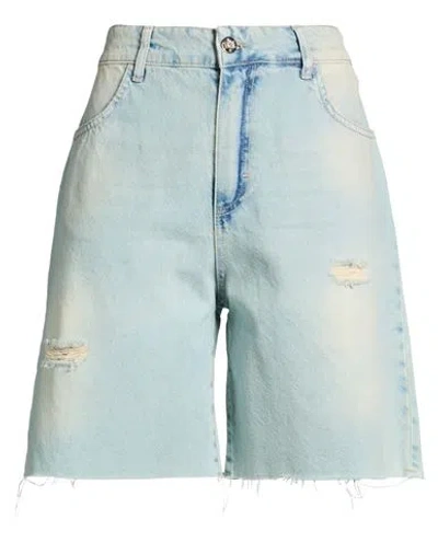 Soallure Woman Denim Shorts Blue Size 8 Cotton