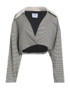 Soallure Woman Jacket Beige Size 10 Polyester, Rayon, Elastane In Multi