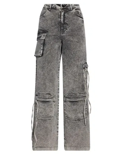 Soallure Woman Jeans Grey Size 4 Cotton, Elastane In Gray