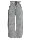 Soallure Woman Jeans Grey Size 8 Cotton In Gray