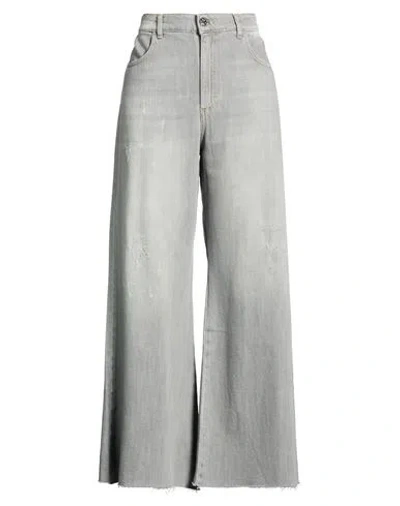 Soallure Woman Jeans Grey Size 8 Cotton In Gray