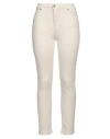 Soallure Woman Jeans Ivory Size 6 Cotton, Elastane In White