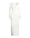 Soallure Woman Maxi Dress Ivory Size S Viscose, Wool, Polyamide, Cashmere