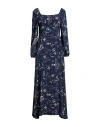 Soallure Woman Maxi Dress Navy Size 4 Viscose In Animal Print