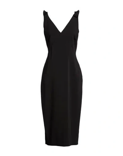 Soallure Woman Midi Dress Black Size 10 Polyester, Elastane