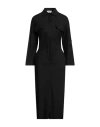 Soallure Woman Midi Dress Black Size 4 Linen, Cotton In Black
