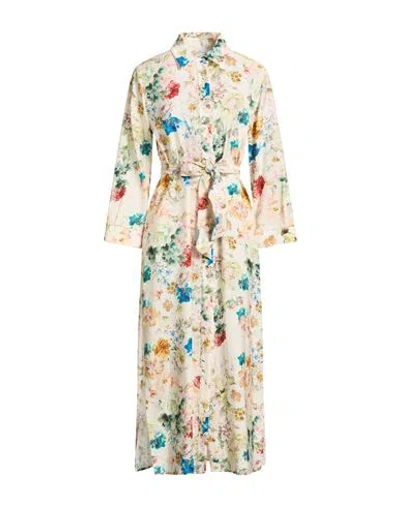 Soallure Woman Midi Dress Ivory Size 8 Rayon, Nylon In White