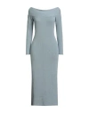 Soallure Woman Midi Dress Sky Blue Size M Viscose, Polyester, Polyamide