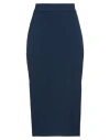Soallure Woman Midi Skirt Navy Size 8 Polyacrylic, Elastane In Navy Blue