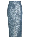 Soallure Woman Midi Skirt Pastel Blue Size 8 Polyester, Elastane