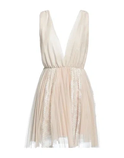 Soallure Woman Mini Dress Beige Size 6 Polyester, Elastane In Neutral
