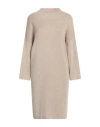 Soallure Woman Mini Dress Beige Size S Viscose, Metallic Fiber, Polyamide In Beige