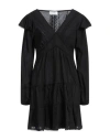 Soallure Woman Mini Dress Black Size 10 Cotton In Black