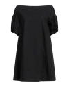 Soallure Woman Mini Dress Black Size 6 Cotton, Polyamide, Elastane In Black