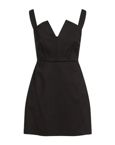 Soallure Woman Mini Dress Black Size 6 Cotton, Nylon, Elastane In Brown