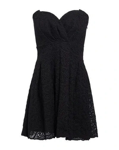 Soallure Woman Mini Dress Black Size 8 Cotton, Nylon, Elastane